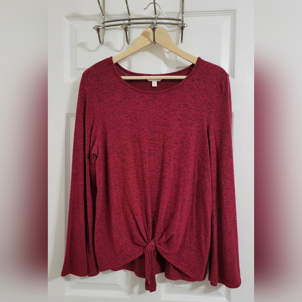 LC Burgundy Soft Long Sleeve Top, Size L